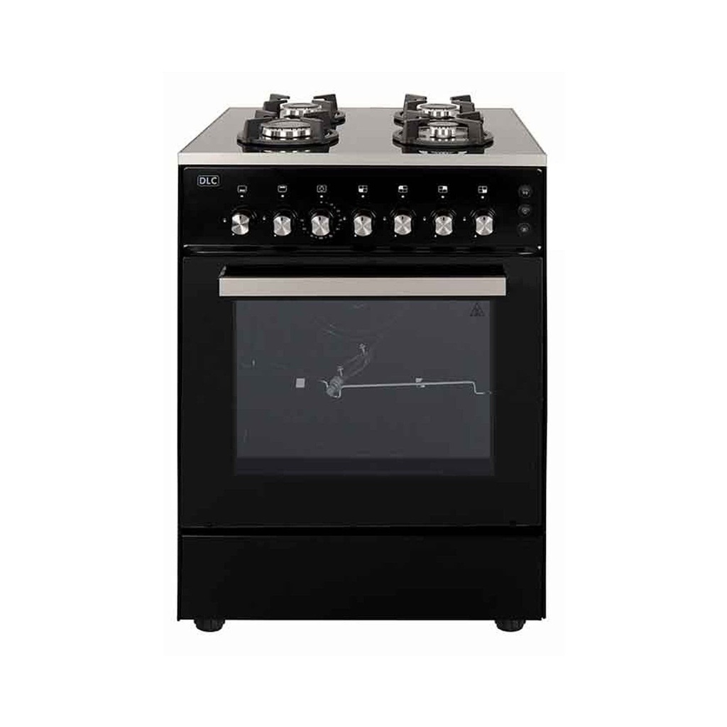 [6460B] Gas Cooker (60 cm) Black Glass Top