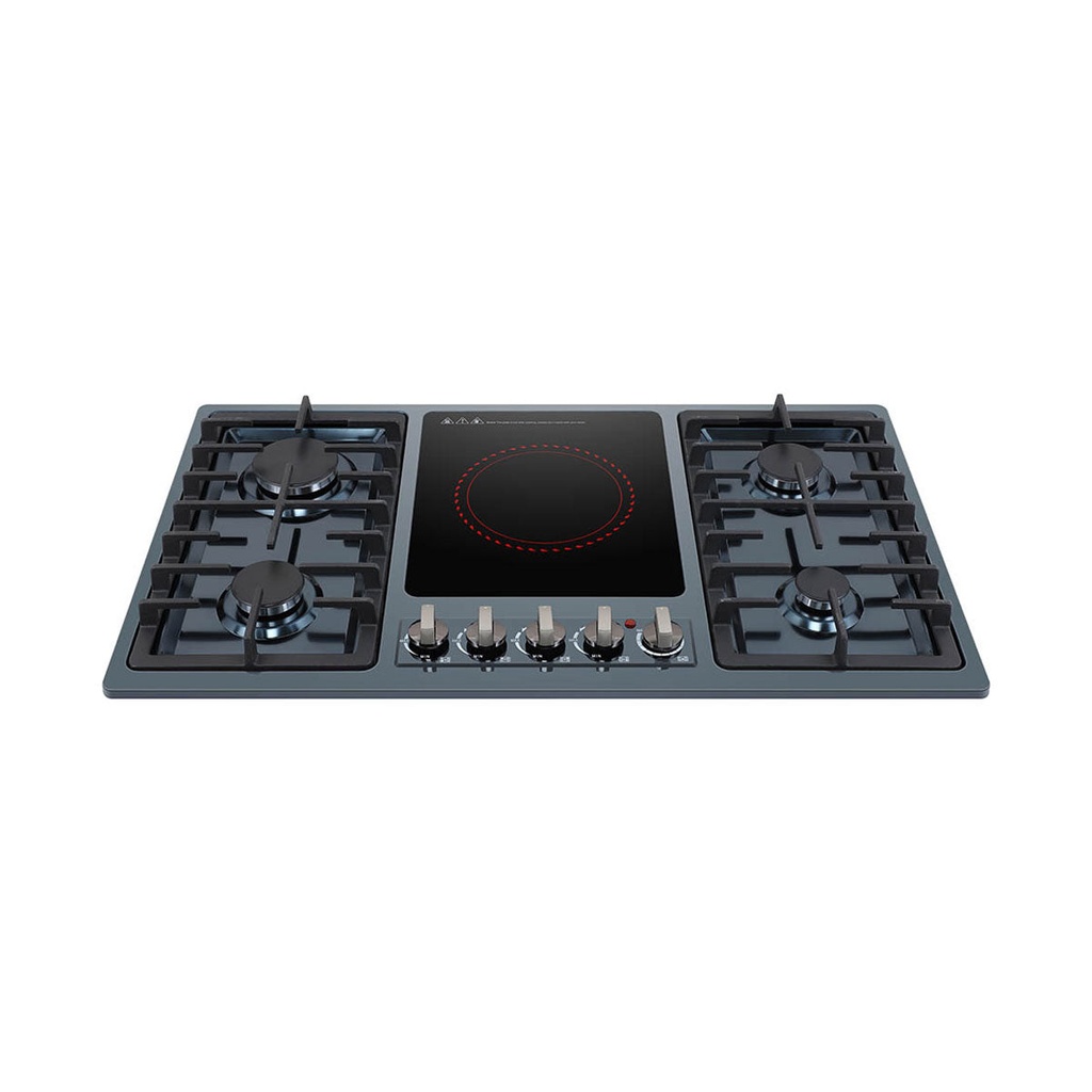 [ATM-5217ET] Built-In Gas & Electric Cooker 4 Flames, Silver