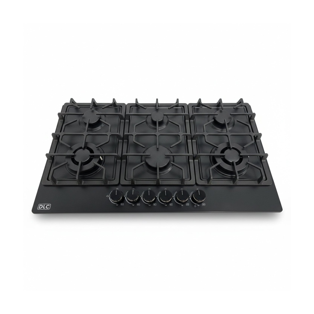 [D-906SM–1001] Built-In Gas Cooker, 6 Burners, Black طباخ كهربائي مدمج 6 مشاعل دي ال سي