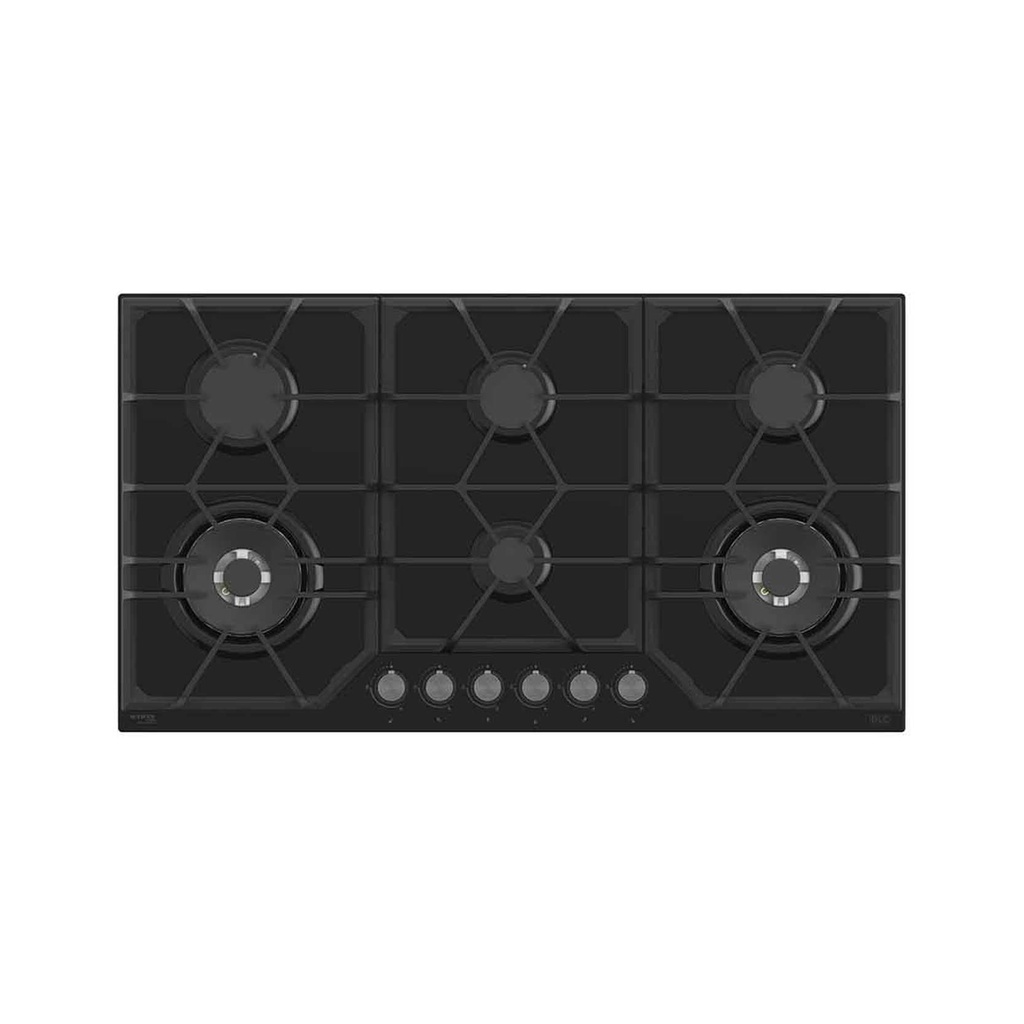 [F-G690-195] Gas Built-in Cooker (90 cm) Black Glass 6 Burners