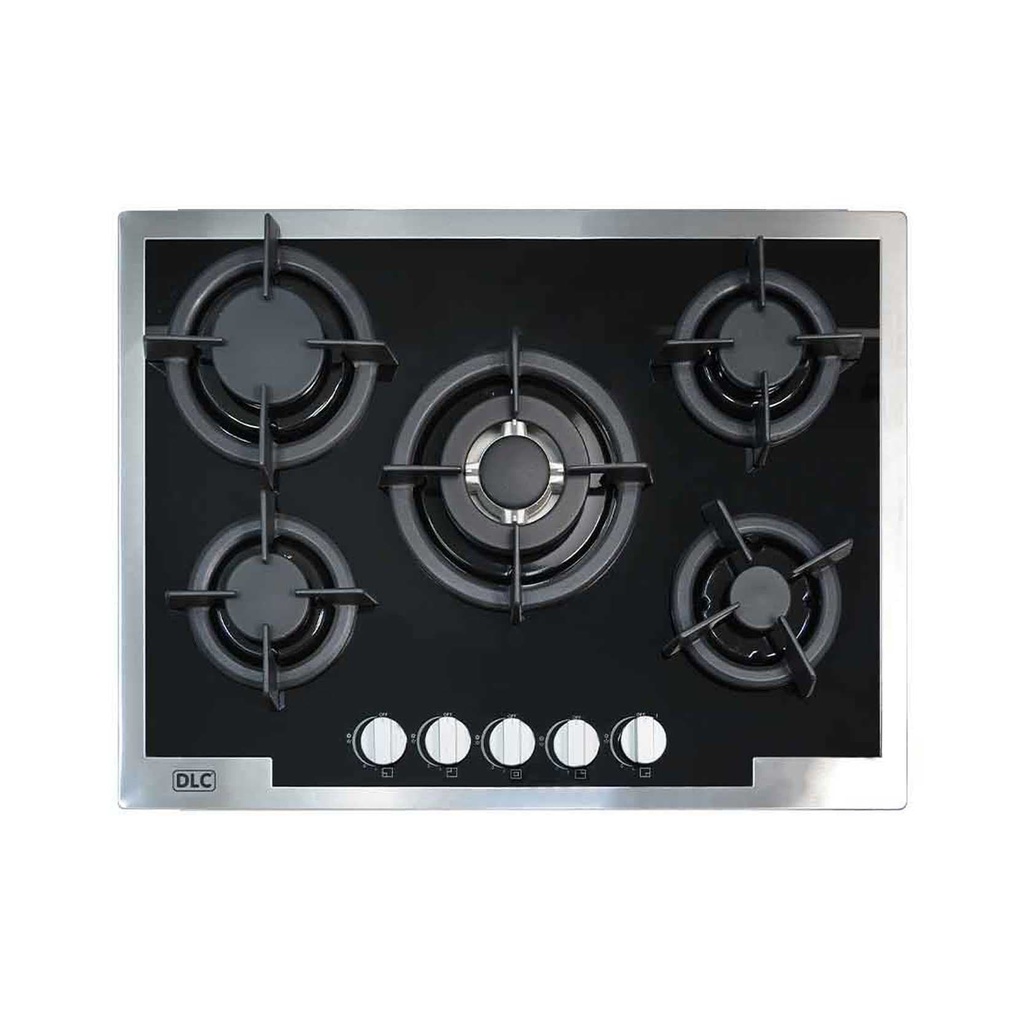 [GHG-705-ACBIS] 70cm Gas Built-In Cooker  Black Glass with Steel Frame