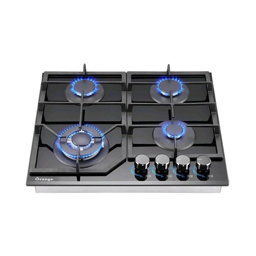 [O-ID60G4009BL] Built-In Gas Cooker 4 Burners, Black