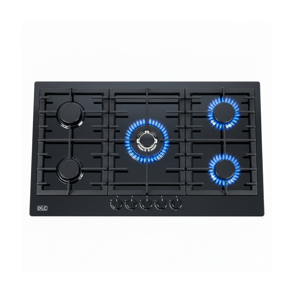 [T-905SSLIM-4001] 4001 Built-In Gas Cooker 5 Burners, Black طباخ غازي مدمج 5 مشاعل دي ال سي