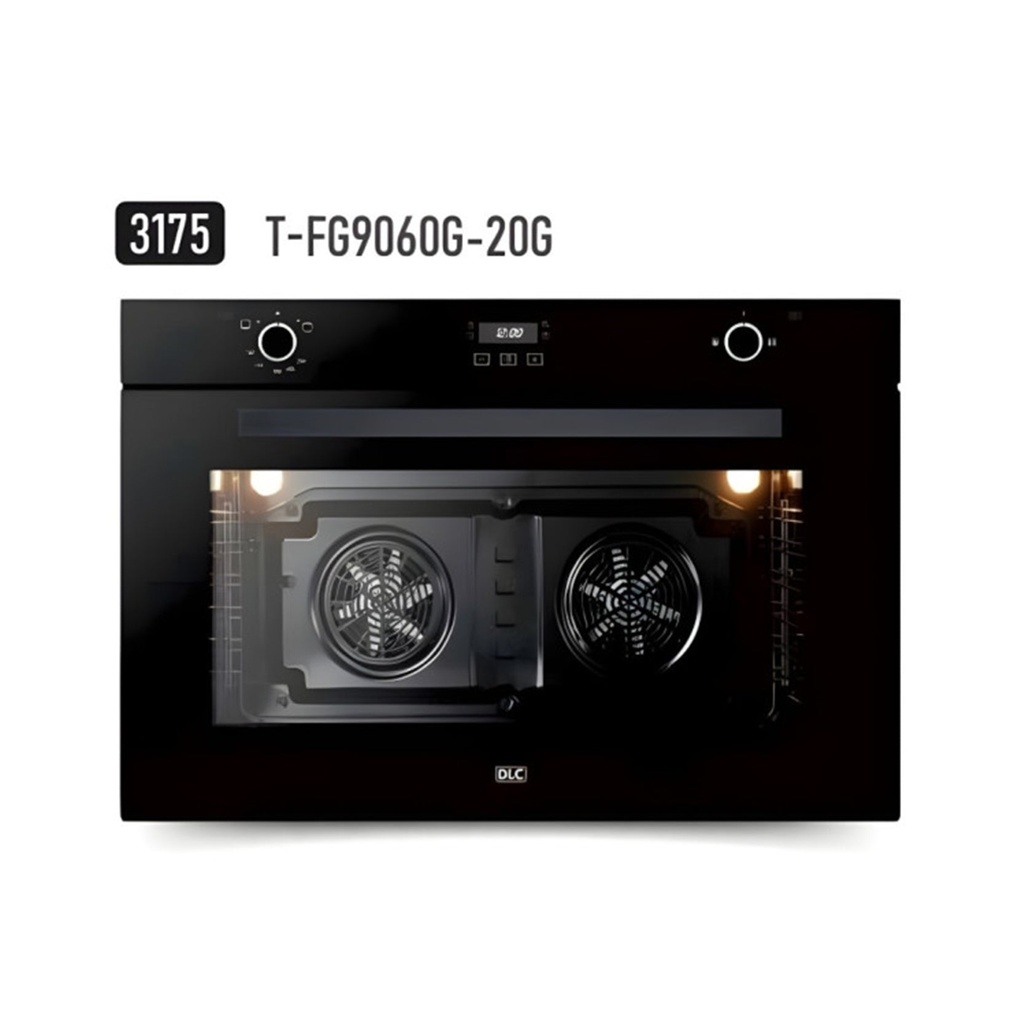 [T-FG9060G-20GNM] Built-in Gas Oven (Compact) 90L, Black فرن غازي مدمج دي ال سي
