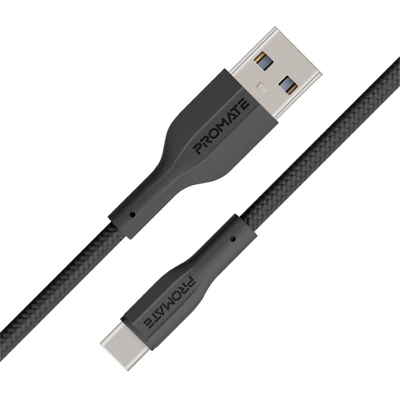 [XCORD-AC.BLACK] USB A to USB C Connector Cable • 2A Standard Charging • 1 Meter Length • xCord-Ac (Black)