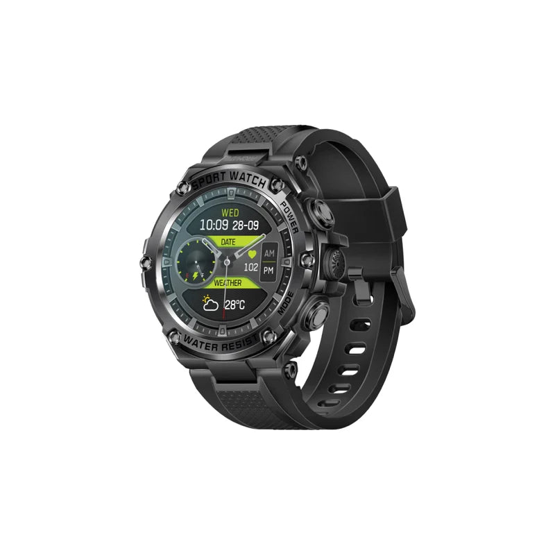 [XWATCH-R19.BLACK] XWatch-R19 1.53″ Round Screen Smartwatch – Bluetooth 5.1 Calling, 800 mAh Battery, IP67, 100+ Sports Modes (Black)