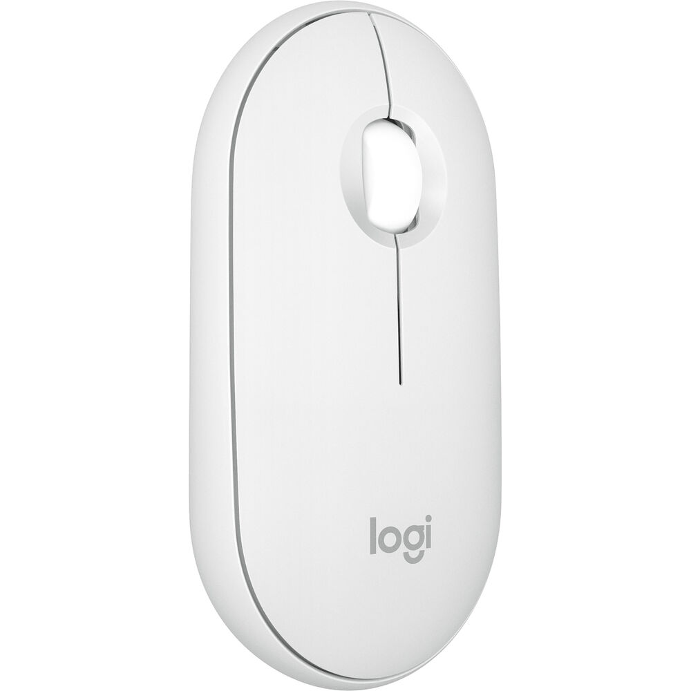 [910-007013] Pebble Mouse 2 M350s – Slim, Ambidextrous Bluetooth Mouse, Quiet Clicks, Multi-Device, Up to 24-Month Battery (Tonal White)
