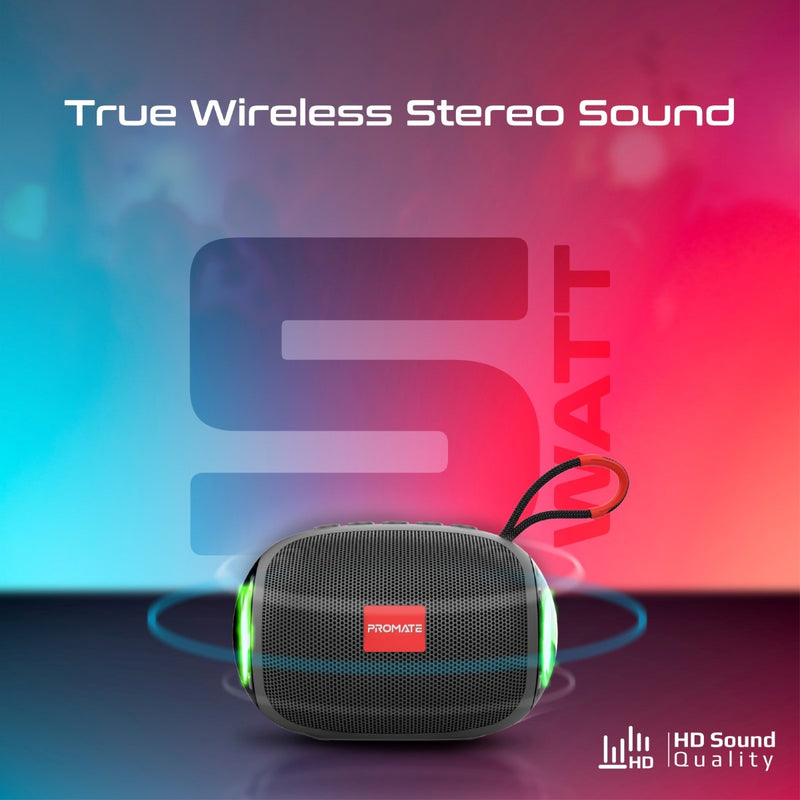 [CAPSULE-3.BLUE] Bluetooth Speaker, Premium 5W True Wireless Portable HD Speaker with LED Lights, Bluetooth v5.3 Capsule-3