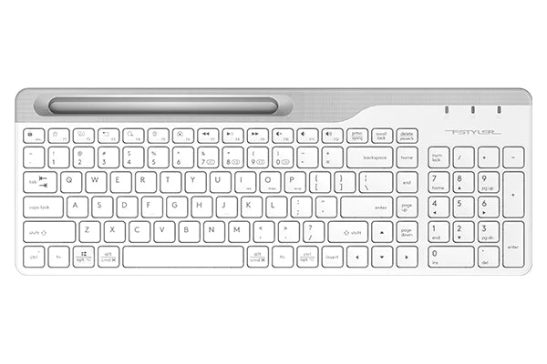 [FBK25-White] Fstyler FBK25 Bluetooth Wireless Slim Keyboard - Dual Mode (BT + 2.4GHz) / ( En / Ar )