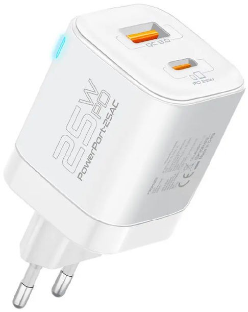 [POWERPORT-25AC.UK.BK] PowerPort UK USB-A And USB-C Charger Black