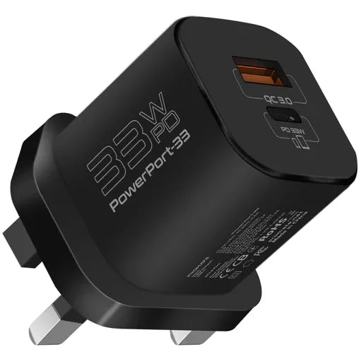 [POWERPORT-33.UK.BK] 33W Power Delivery GaNFast Charging Adapter - PowerPort-33