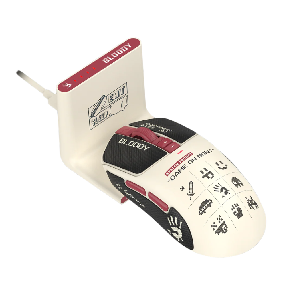[R72 Ultra Duo-Pixels Red] R72 Ultra Duo Pixels Red dual mode wireless gaming mouse