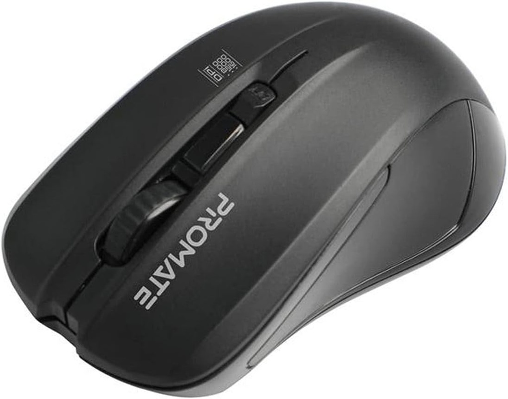 [CONTOUR.BLACK] Wireless Mouse, Comfortable Ambidextrous 2.4GHz Cordless Ergonomic Mice with 4 Programmable Buttons, Adjustable 1600DPI, Nano USB Receiver and 10m Working Range for Laptops, Contour