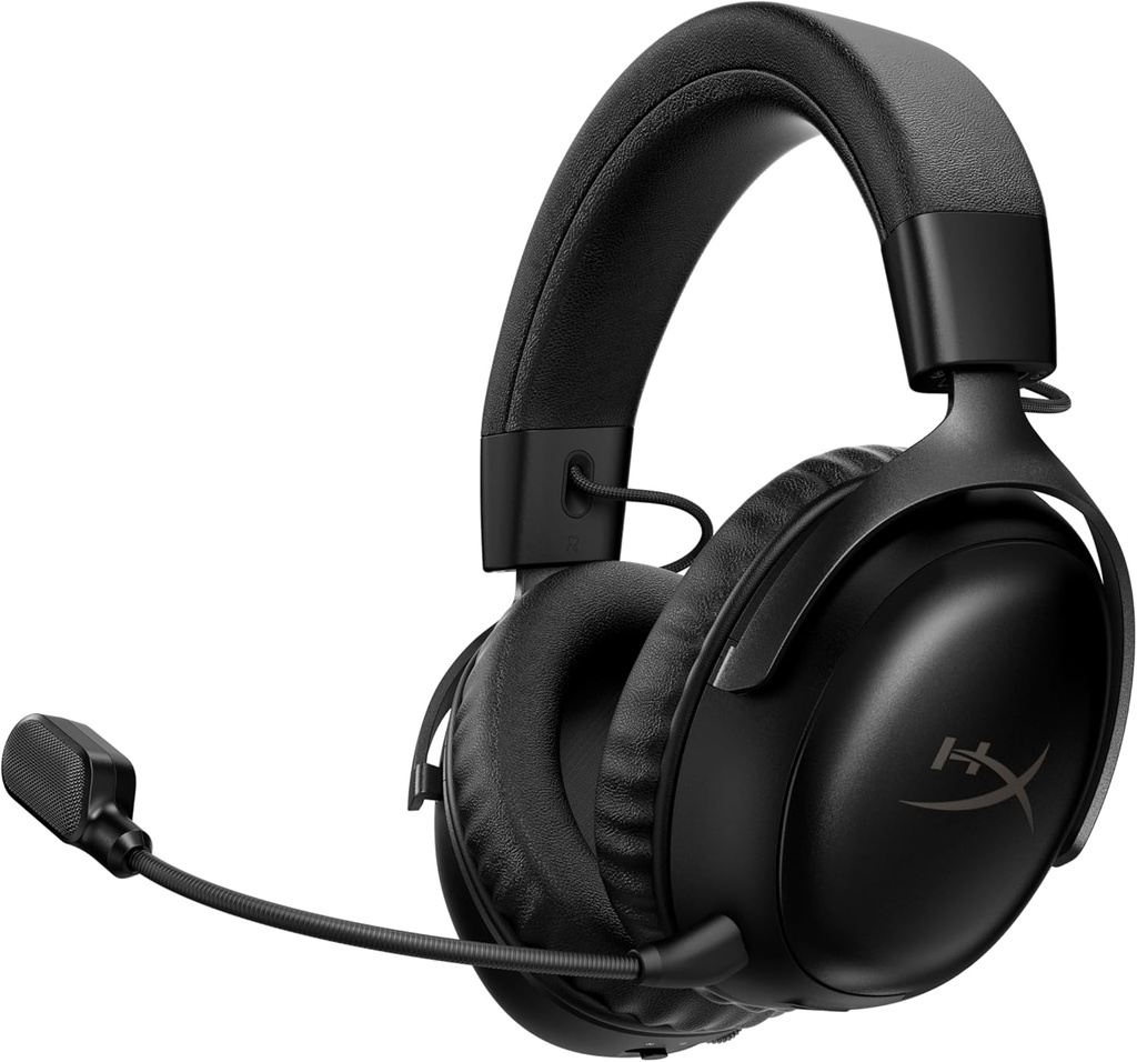 [A59YZAA] Cloud III S – Wireless Gaming Headset for Multi-Platform, 2.4GHz, Bluetooth, Battery Life up to 120 Hours 2.4GHz / 200 Hours Bluetooth, 53mm Angled Drivers, 10mm Detachable Mic, Black
