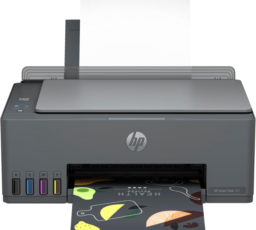 [4A8D4A] HP Smart Tank 581 Wireless All-in-One Printer – Education Edition for Students & Schools – Print, Scan, Copy – Up to 6,000 Pages (Grey)