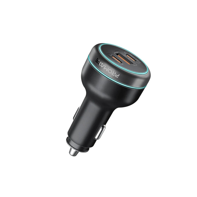 [PowerDrive-230] PowerDrive-230 230W RapidCharge Car Charger – Dual USB-C PD & USB-A QC3.0, 12-24 V Input