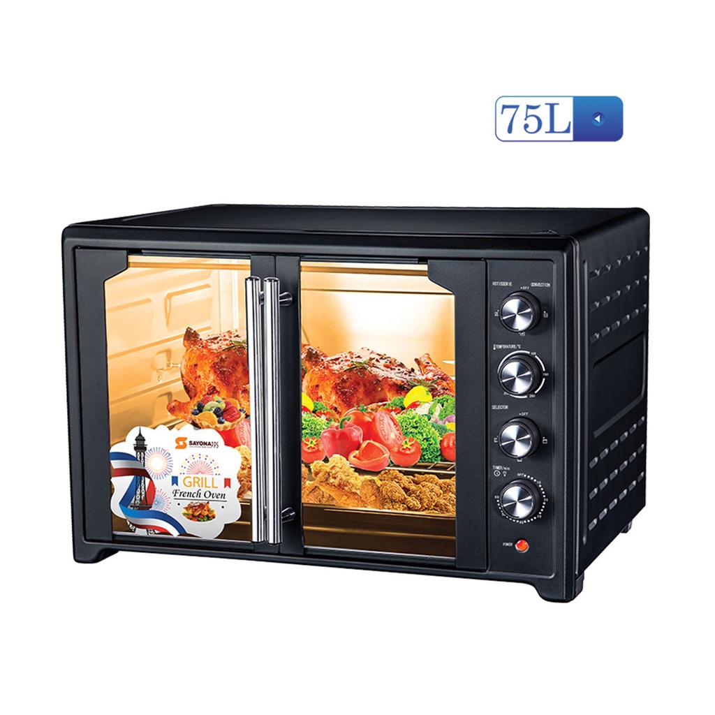 [SO-4450] SO-4450 Double Door Electric Oven 80L, Black فرن كهربائي بابين سايونا
