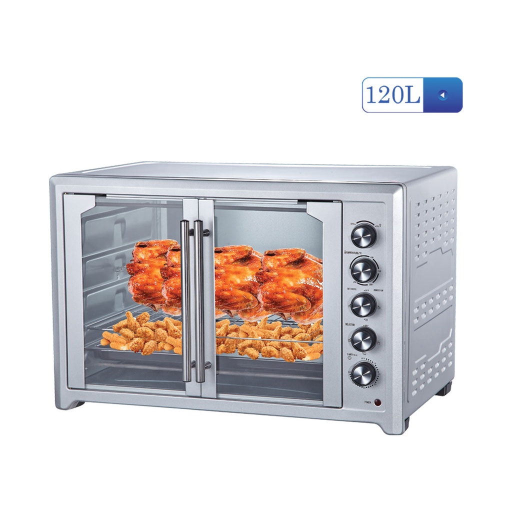 [SO-4528] SO-4528 Double Door Electric Oven 120L, Silver فرن كهربائي بابين سايونا