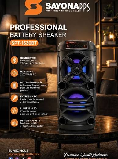 [SPT-1330BT] PROFESSIONAL BATTERY SPEAKER 2100 W
