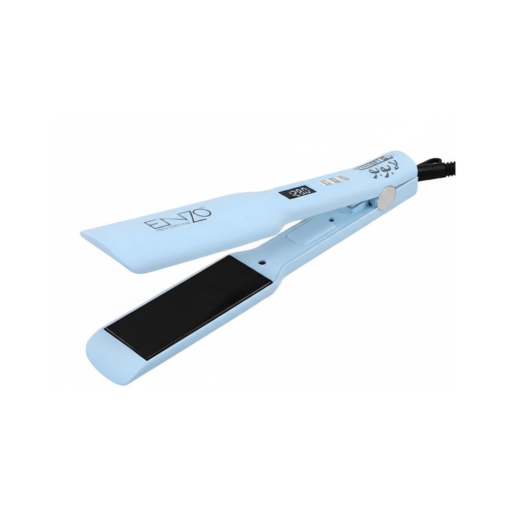 [EN-3223] 1280°F SUPER MAX Straightener With lontec Technology . كاويه تسريح الشعر مع سيرومات اينزو (Blue)
