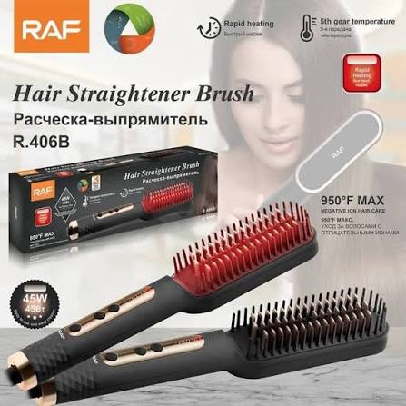 [R.406B] RAF Hair Straightener Brush (Black)