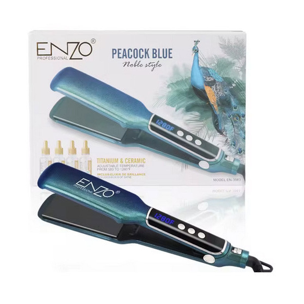 [EN-3983] Peacock Blue Flat Treatment Hair Straighter   كاوية شعر بدرجة حرارة من 580 الى 1280 اينزو