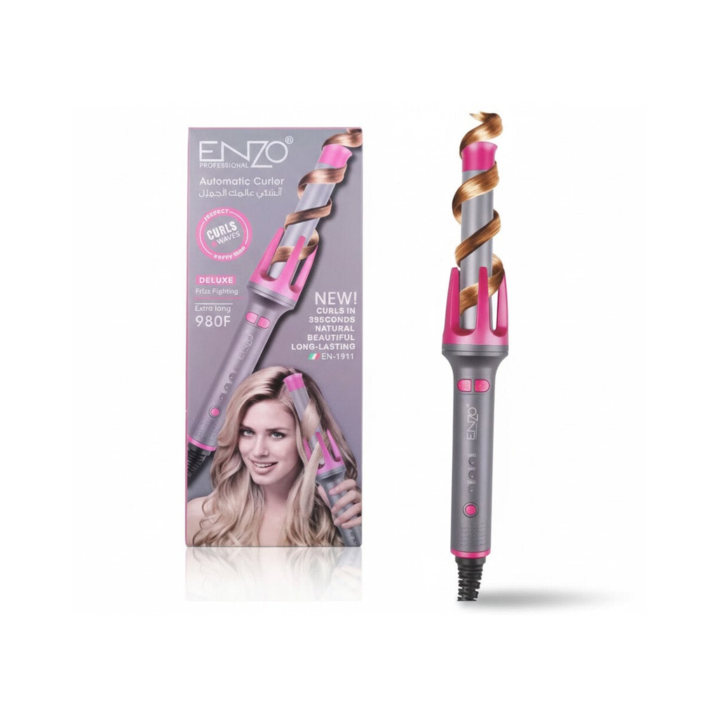 [EN-1911] Automatic Hair Curler, Pink مجعد الشعر الأوتوماتيكي اينزو