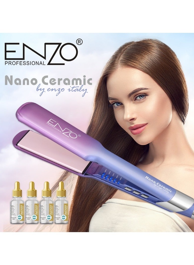 [EN-3116] Nano Ceramic Hair Straightener with 4 Oil Serums – 3-in-1 Professional Styling Tool for Straightening,