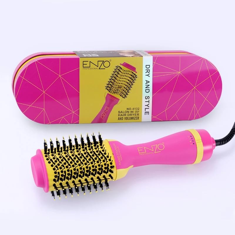 [EN-4132] 3-in-1 Hair Styler – One-Step Dryer, Straightener & Curler with Negative Ion Technology for Smooth, Frizz-Free Hair - Intl Version