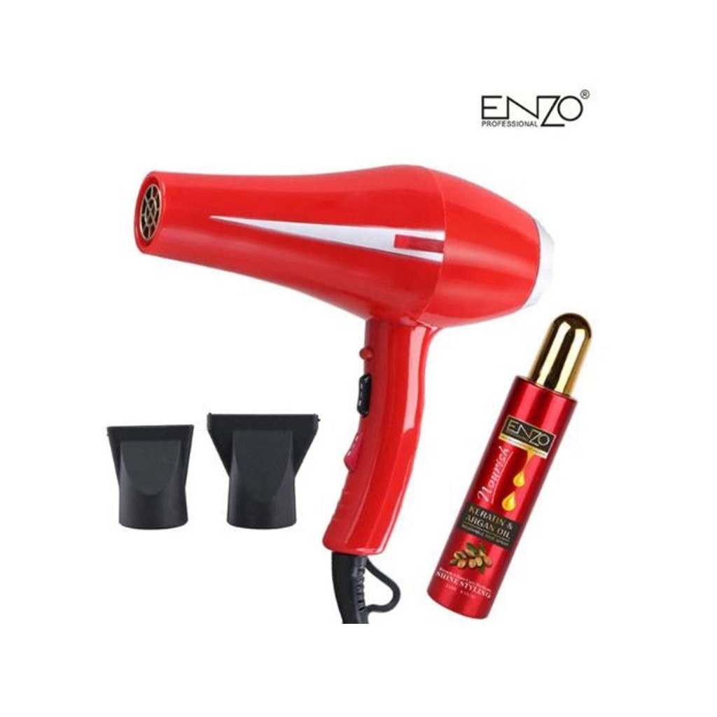 [EN-6070] Hair Dryer, Red مجفف شعر (شساور) اينزو