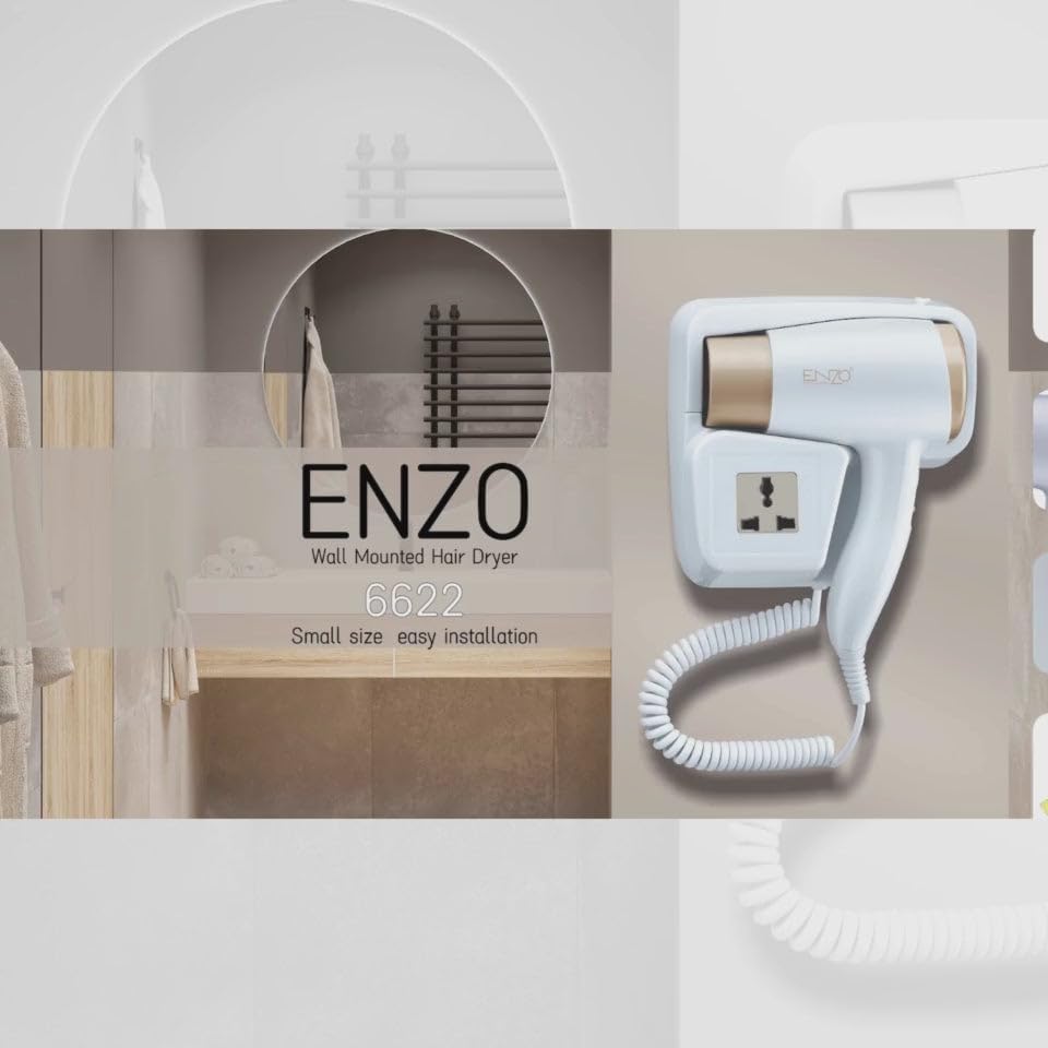 [EN-6622] 3000W Professional Wall-Mounted Hair Dryer – Luxury, Durable & Noiseless Salon, Hotel & Bathroom Dryer