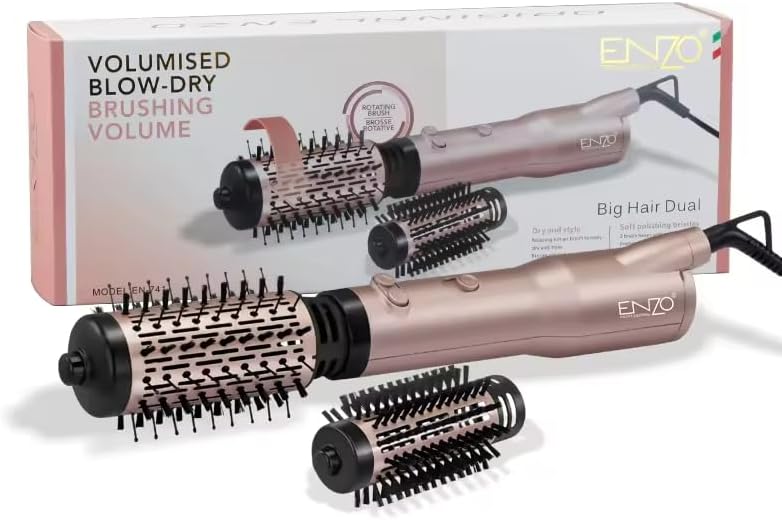 [EN-741] Professional Rotating Volumizing Blow Dryer- 2200W Hair Dryer with Ionic Technology, Adjustable Heat & Speed Settings, Cool Shot Button, and Concentrator Nozzle