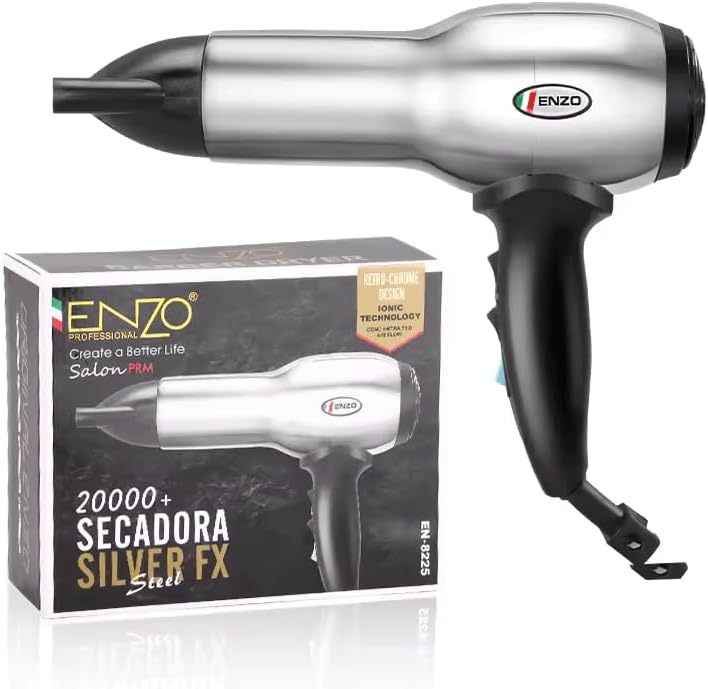 [EN-8225] Professional Hair Dryer – 2200W Ionic Hair Dryer with 3 Heat Settings, 2 Speed Settings, and Diffuser Attachment