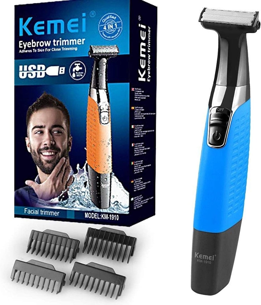 [KM-1910] eyebrow and beard trimmer for men works wet and dry