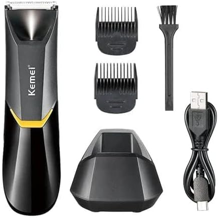 [KM-3208] Professional Body Hair Trimmer for Men & Women, KM-3208 with LED Light, USB Fast Charging & Ceramic Blade Heads, Waterproof Wet/Dry, Suitable For Body Private Part Shaving,And Pubic Hair.