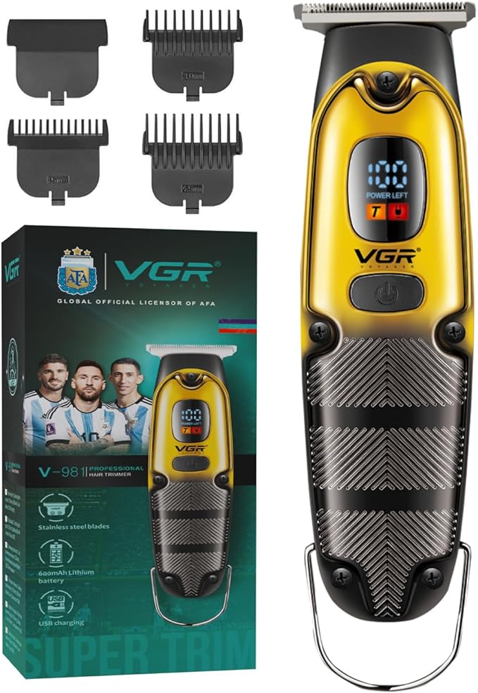 [V.981] Professional Hair Clipper Corded & Cordless with LED Display & Turbo Mode Function | Runtime: 150 min Trimmer for Men